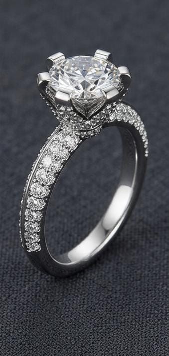 خاتم Silver Diamond ستانلس ستيل - مقاوم للصدأ شامل ضمان