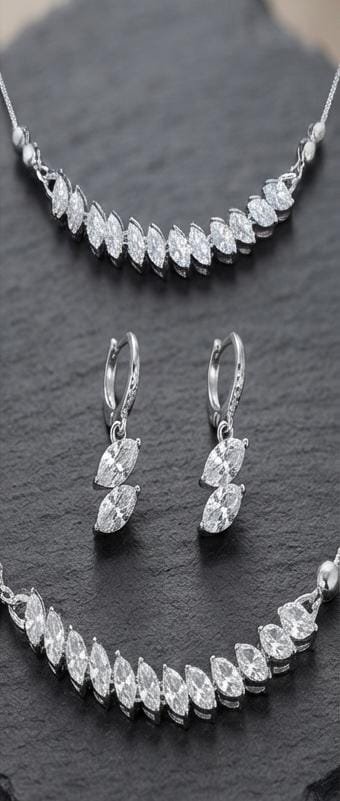 طقم كوليه Crystal Sides ستانلس ستيل - مقاوم للصدأ شامل ضمان